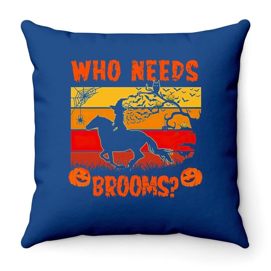 Horse Halloween Brooms Are For Beginners Classic Throw Pillow