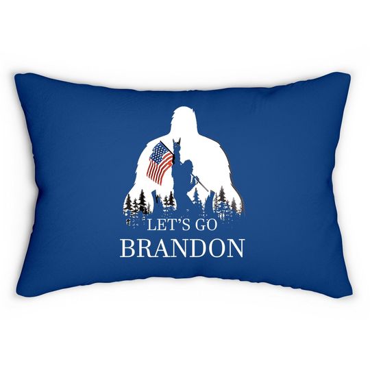 Let's Go Brandon Us Flag Bigfoot Lumbar Pillow