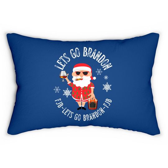 Let's Go Brandon Christmas Eve Holiday Santa Lumbar Pillow
