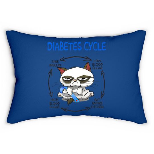 Diabetes Awareness Cat Diabetes Cycle Lumbar Pillow