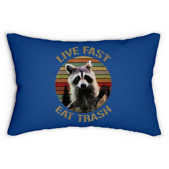 Live Fast Eat Trash Racoon Lumbar Pillow