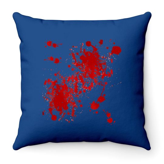 Fake Blood Splatter Throw Pillow