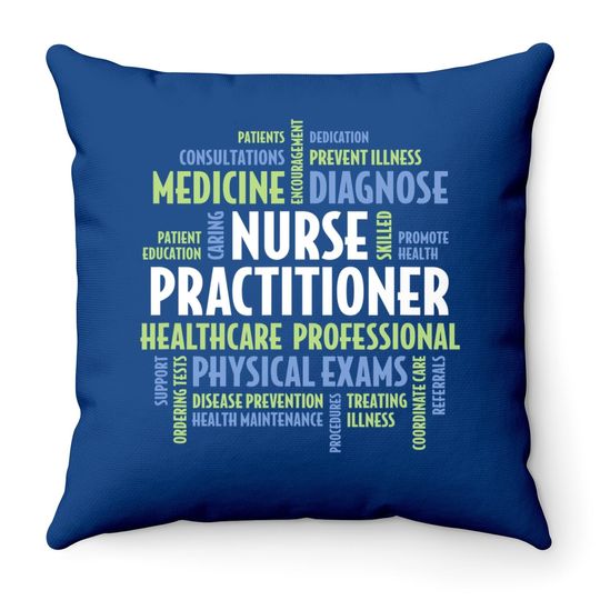 Nurse Practitioner Np Words Throw Pillow