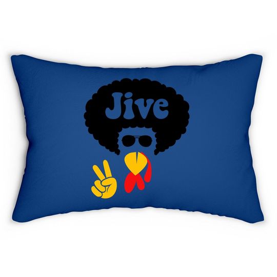 Peace Sign Jive Turkey Face Thanksgiving Lumbar Pillow
