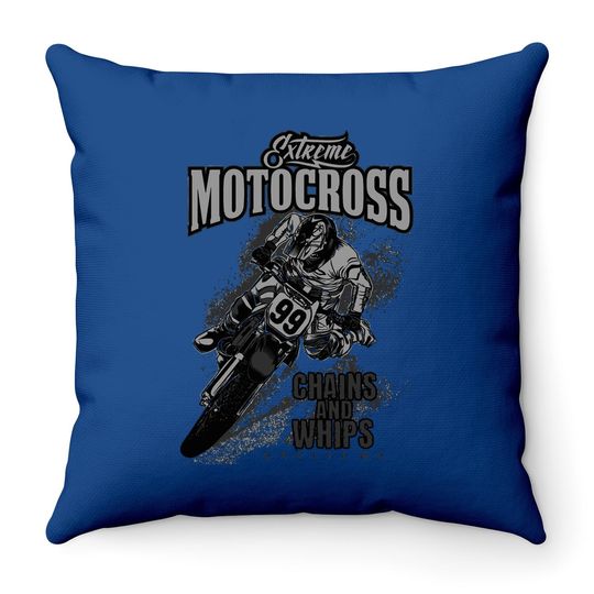Motocross Extreme Motox Motorcycle Dirt Bike Scrambler Throw Pillow
