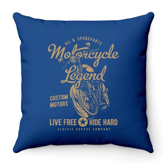 Motorcycle Legend Throw Pillow