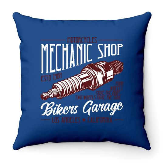 Mechanic Shop Throw Pillow