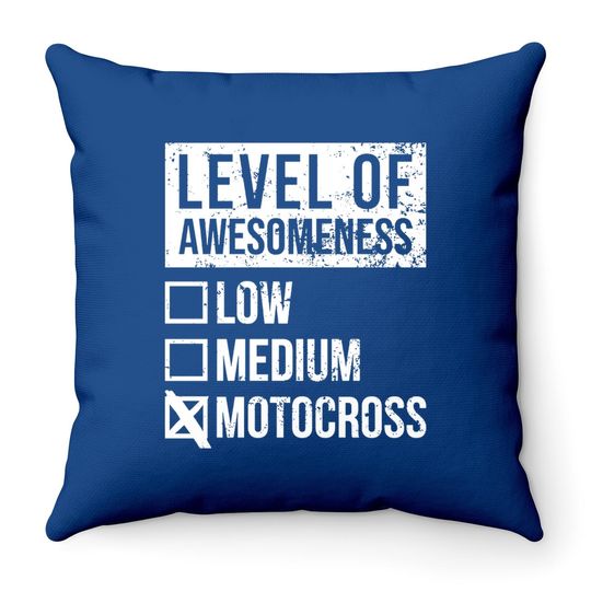 Motocross Funny Art Level Of Motocross Throw Pillow