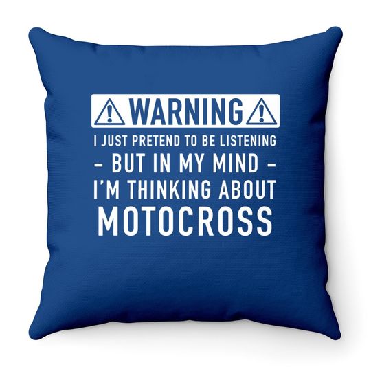 Motocross Warning Throw Pillow