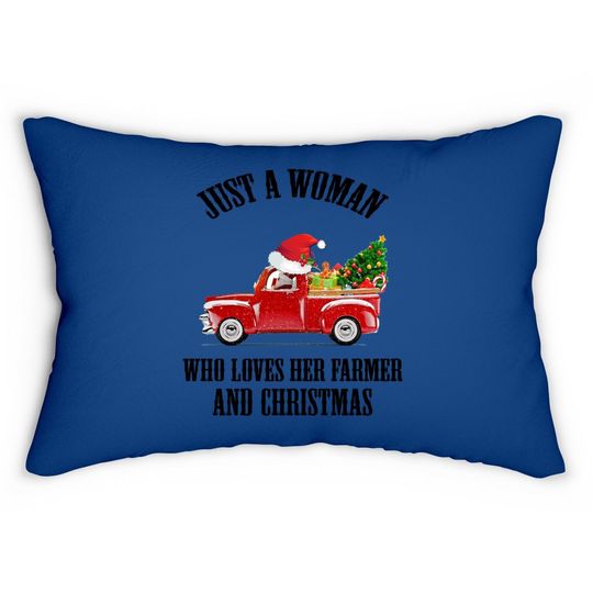 Just A Girl Who Loves A Farmer And Christmas Lumbar Pillow
