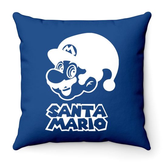 Christmas Santa Mario Throw Pillow