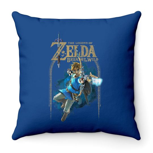 Zelda Breath Of The Wild Link Arch Throw Pillow