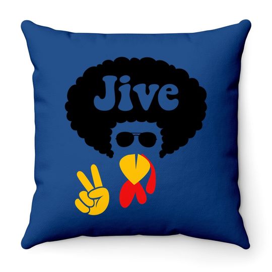 Peace Sign Jive Turkey Face Thanksgiving Throw Pillow