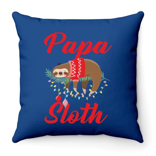 Sloth Christmas Family Matching Papa Throw Pillow