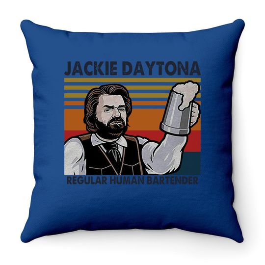 Jackie Daytona Regular Human Bartender Vintage Throw Pillow
