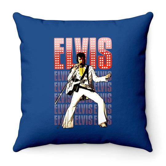 Elvis Presley Retro Rock Music Throw Pillow