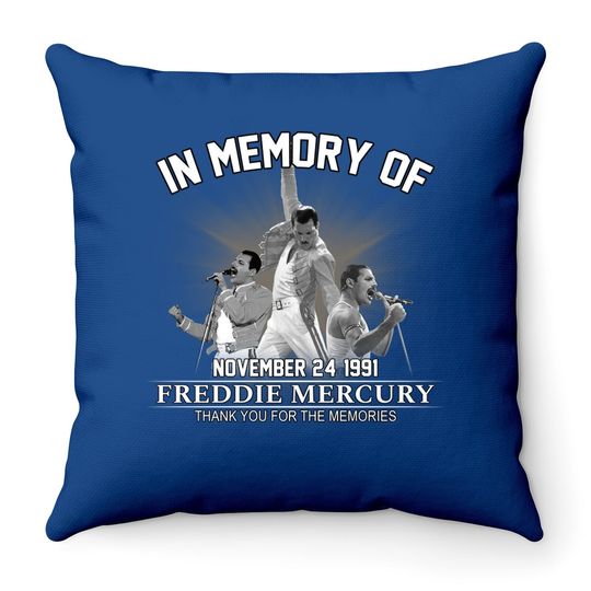 In Memory Of Freddie Mercury Throw Pillow