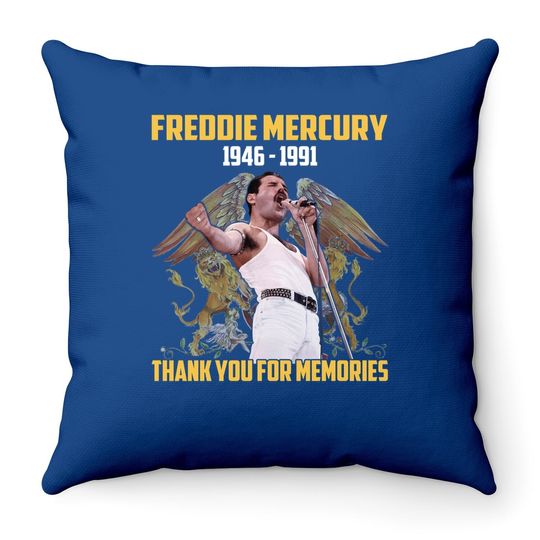 Freddie Mercury Thank You For Memories Throw Pillow
