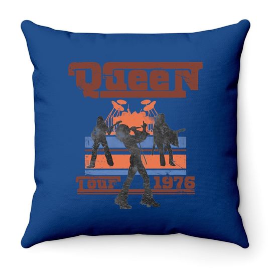 Queen 1976 Tour Silhouettes Throw Pillow