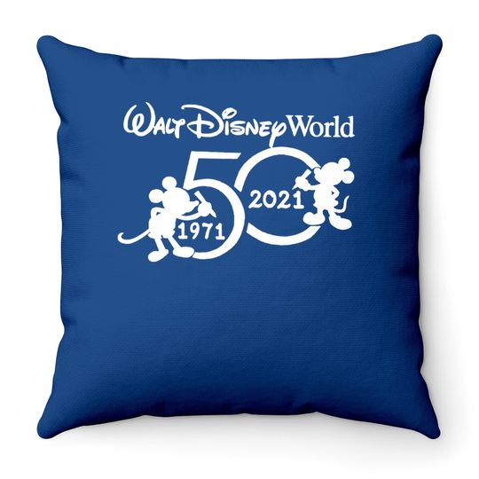 Walt Disneyworld 50th Anniversary 1971-2021 Throw Pillow