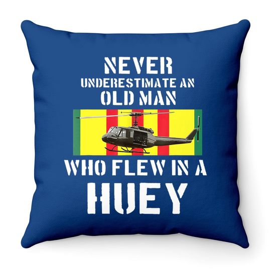 Vietnam Veteran Vet Throw Pillow Uh-1 Huey Helicopter Throw Pillow