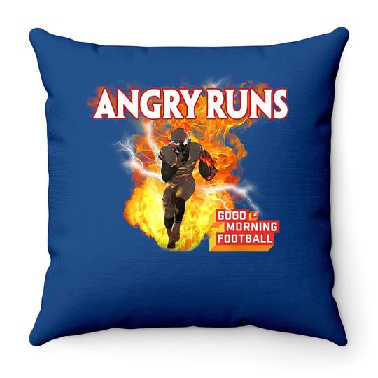 Angry Runs Good Morning Football Sport Lover Football Throw Pillow