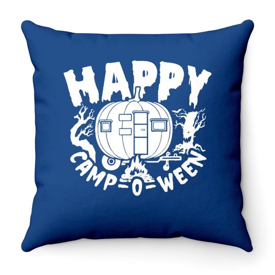 Happy Camp-o-ween Throw Pillow
