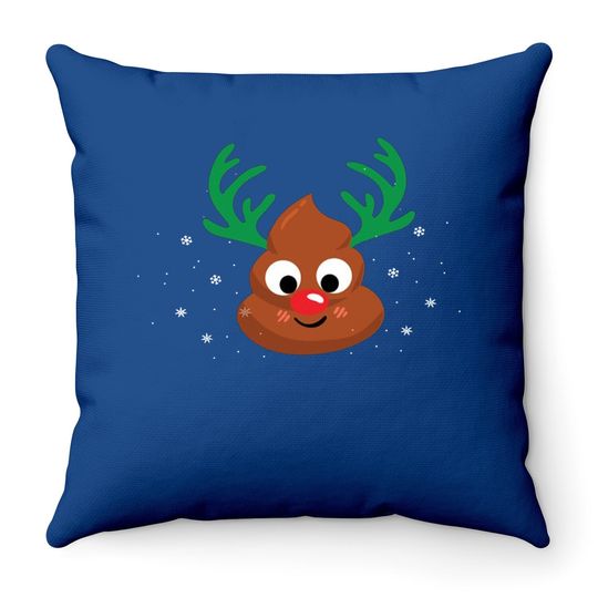 Christmas Poop Emoji Throw Pillow
