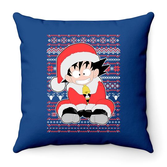 Goku Christmas Throw Pillow