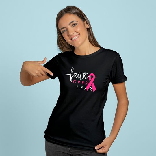 Breast Cancer Survivor Faith Over Fear Gift for Women Hoodie