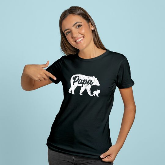 Vintage Papa Father Bear with 1 Cub father's Day Hoodie