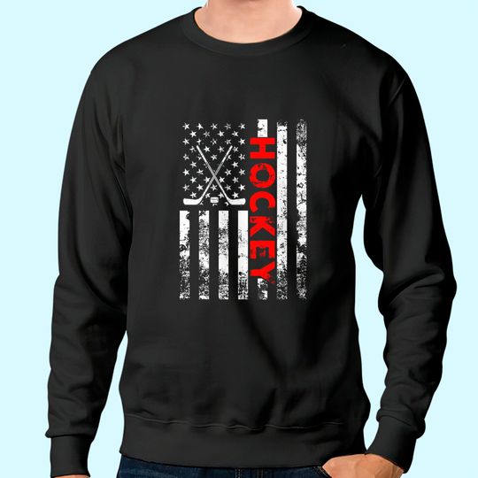 American Flag Hockey USA Patriotic Sweatshirt