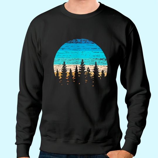 Camping Sunset Pine Tree Sweatshirt