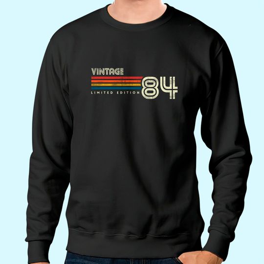 Vintage 1984 Chest Stripe 37th Birthday Sweatshirt