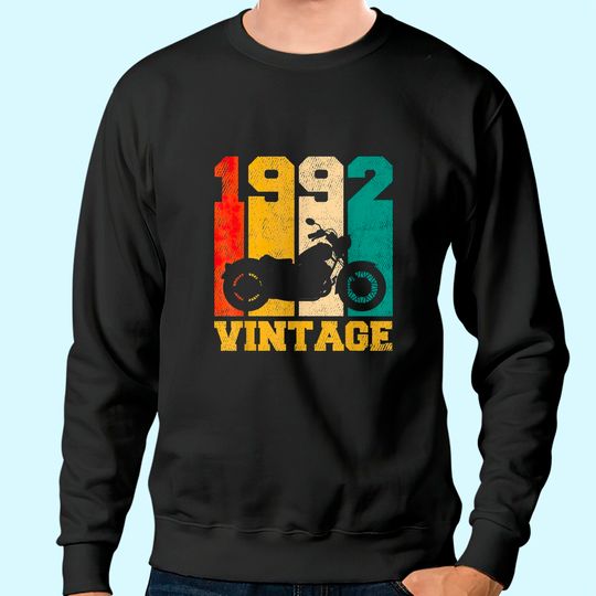 29 Years Old Gifts Vintage 1992 Motorcycle 29th Birthday Sweatshirt