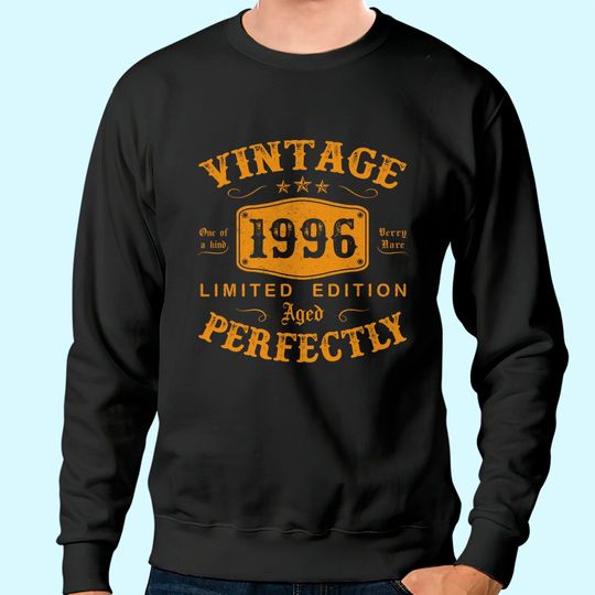 25 Year Old Birthday Gifts Vintage 1996 25th Birthday Sweatshirt