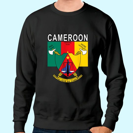 Cameroon Flag and Emblem Design Sweatshirt