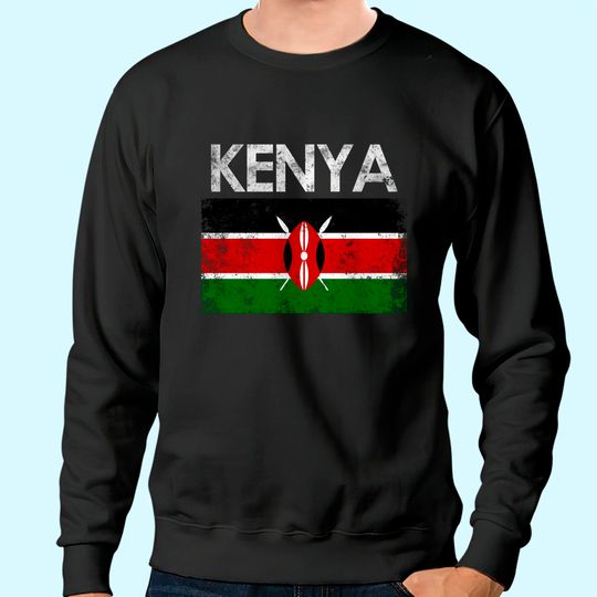Vintage Kenya Kenyan Flag Pride Sweatshirt
