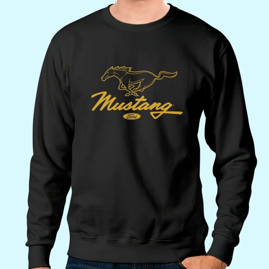Ford Mustang Pony Script Logo Premium Sweatshirt