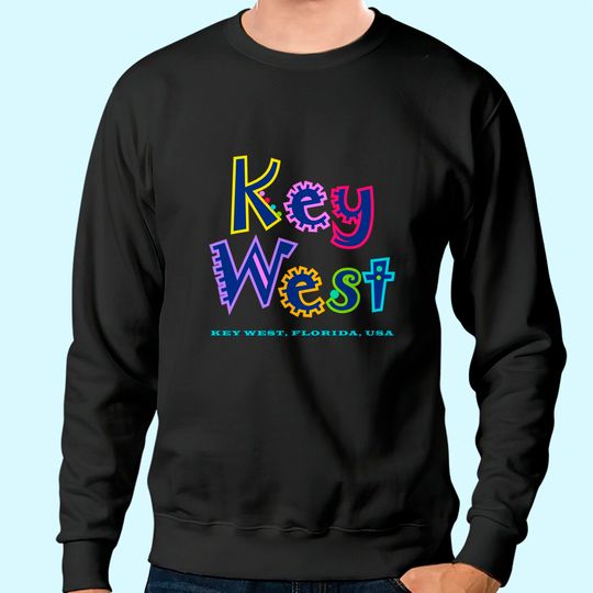 Key West Florida Tropical Type Design Sweatshirt