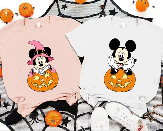 Disney Halloween Disney Couple Mickey Minnie Halloween T-Shirt