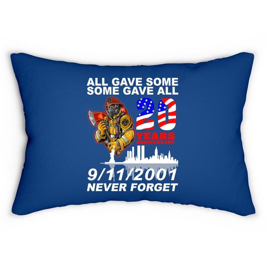 Never Forget 9-11-2001 20th Anniversary Firefighters Lumbar Pillows