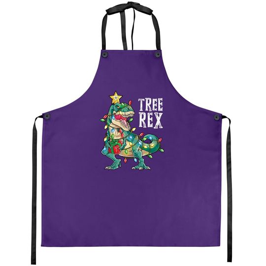 Christmas Dinosaur Tree Rex Pajamas Aprons