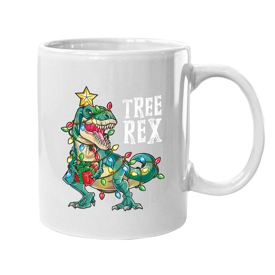 Christmas Dinosaur Tree Rex Pajamas Mugs