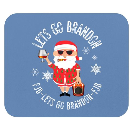 Let's Go Brandon Christmas Eve Holiday Santa Mouse Pads