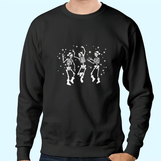 Christmas Dancing Skeleton Party Sweatshirts