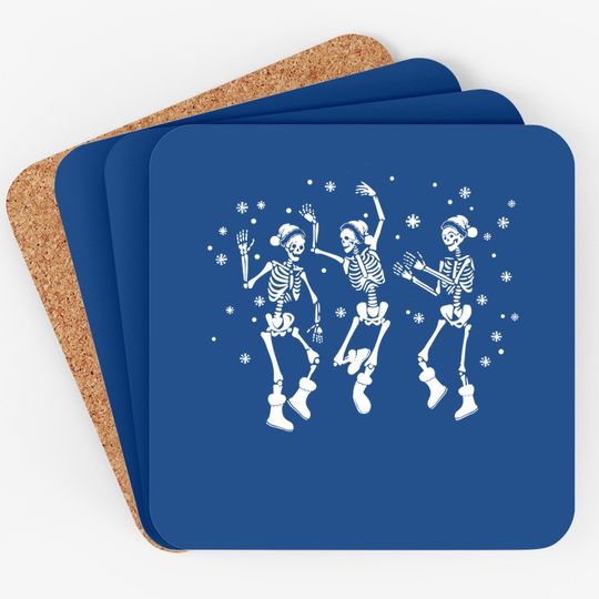 Christmas Dancing Skeleton Party Coasters