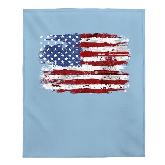 American Flag Usa United States Of America Us 4th Of July Baby Blanket