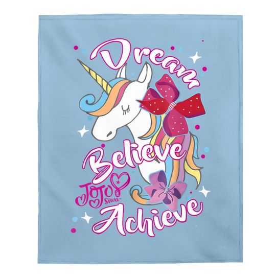 Dream Believe Achieve Unicorn Graphic Baby Blanket