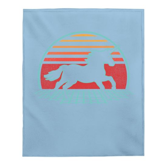 Unicorn Retro Vintage 80s Style Horse Lover Gift Baby Blanket